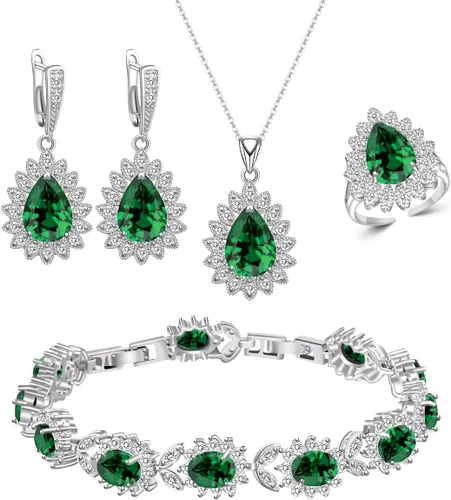 Conjuntos de joyería de moda para mujeres y niñas, chapado en platino, chapado en oro, chapado en oro rosa, aretes chapados en negro pistola, aretes