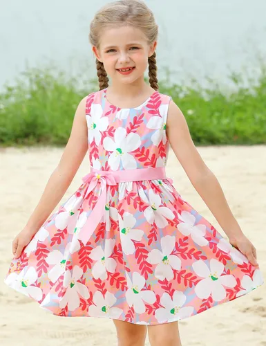 Miniatura 314 de Vestido de verano para niña, de algodón, con diseño floral