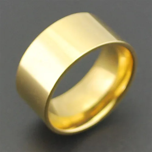Miniatura 2 de Fashion Month Anillo de acero inoxidable de 0.394in de ancho para hombre y mujer, color plateado, oro rosa de 18 quilates, banda grande y pulida
