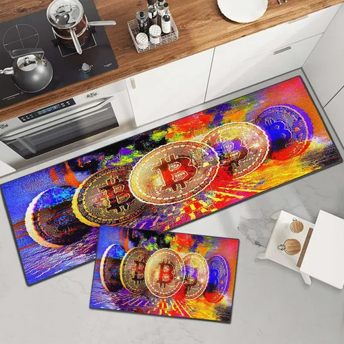 Miniatura 22 de GUBIYU Alfombra de baño negra para baño, alfombra negra y dorada, alfombra de área grande, alfombra de área moderna, alfombra de piso de cien