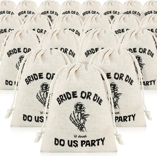 Boao Paquete de 20 bolsas de regalo para despedida de soltero, decoración de despedida de soltero, novia o muerte hasta la muerte, bolsa de regalo