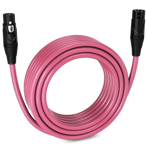 Miniatura 25 de LyxPro Cable de micrófono XLR hembra a macho de ángulo recto de 3 pines de 1.5 pies para altavoces amplificados, interfaz de audio, rendimiento