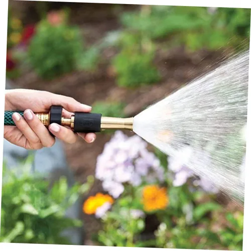 Miniatura 7 de Yardwe Boquilla de manguera ajustable de latón resistente de 3/4 pulgadas para riego de jardín, césped, limpieza de automóviles, lavado de ventanas