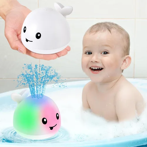 Miniatura 12 de Gigilli - Juguetes de baño de ballena iluminada para niños, juguetes de piscina, juguete de espray de agua para niños pequeños de 1 a 5 años, 6 a 18
