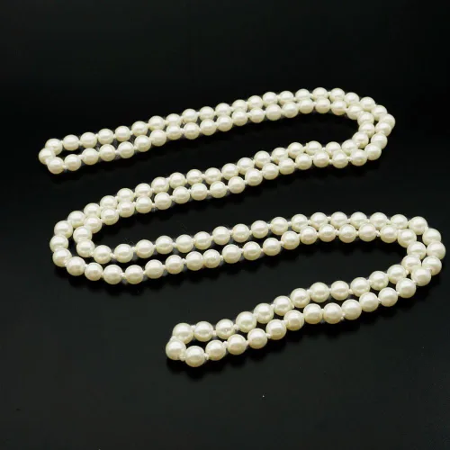 Miniatura 3 de JSEA Collar largo de perlas de cristal de imitación de 0.315in de longitud, collar de varias capas para mujer
