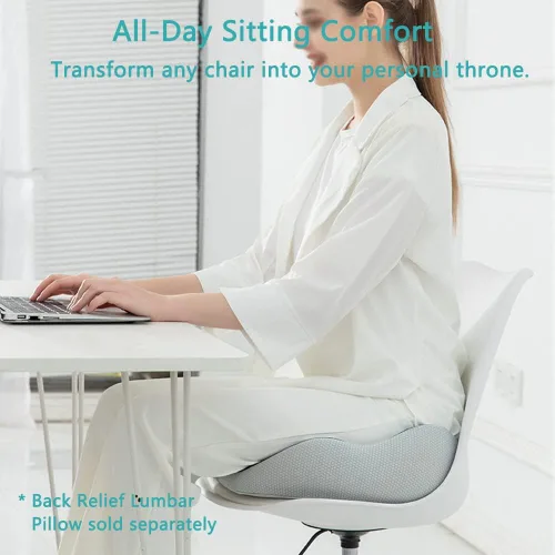 Miniatura 2 de Cojín de asiento de espuma viscoelástica transpirable para el dolor de espalda, coxis, silla ortopédica de oficina, silla de ruedas, soporte