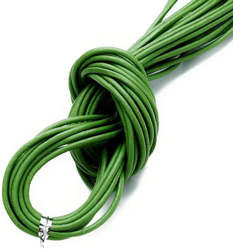 Miniatura 23 de Cuerda redonda de cuero real de 21 yardas, cuerda trenzada de cuero genuino para hacer joyas, collares, pulseras, cordones de zapatos, correas