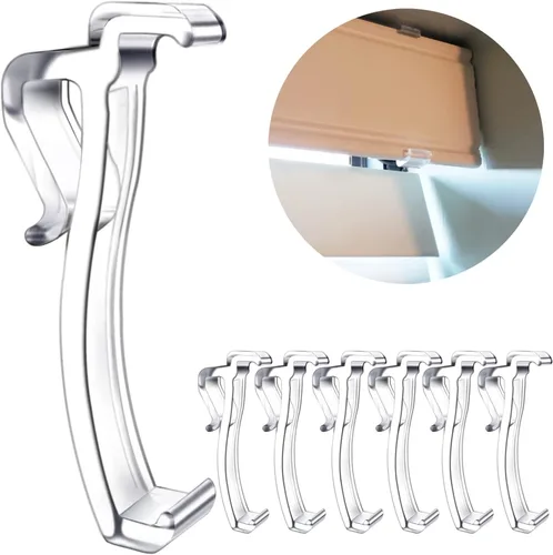 Clips de cenefa de 2.5 pulgadas, clip de persiana de ventana transparente para persianas horizontales, se adapta a cenefa de 2.5 pulgadas (6 piezas)