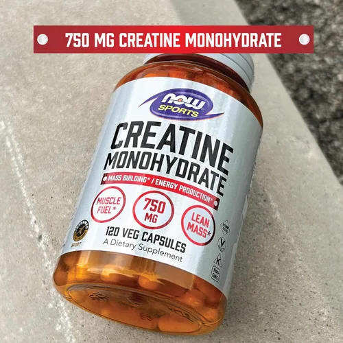 Miniatura 4 de NOW Nutrición Deportiva, Monohidrato de Creatina 750 mg, Edificio Masivo*/Producción de Energía*, 120 Cápsulas Vegetales