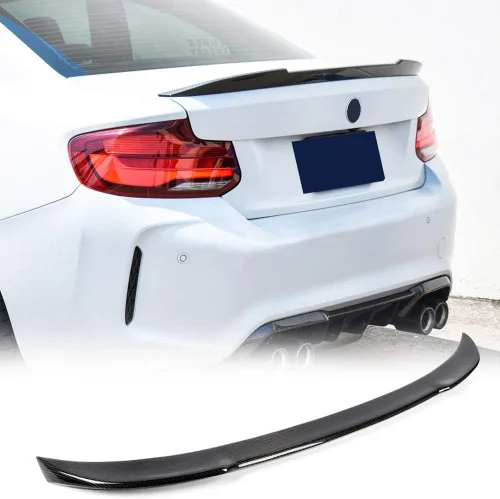 Miniatura 9 de Alerón de maletero de fibra de carbono real Compatible con BMW Serie 2 F22 Coupé y F87 M2 2014-2021, aleta trasera de alerón de maletero