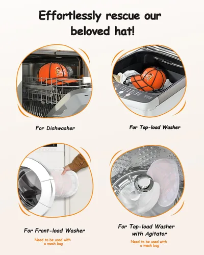 Miniatura 3 de XQXA Jaula para lavar sombreros, no necesita montaje, ajuste perfecto para sombreros de adultos y niños, ideal para gorras de béisbol, seguro para 1
