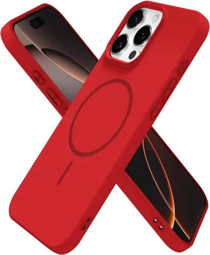 Miniatura 69 de oakxco Funda de silicona Mag Safe para iPhone 17 Pro Max, funda magnética delgada y fina compatible con carga inalámbrica MagSafe, bonita funda Negro