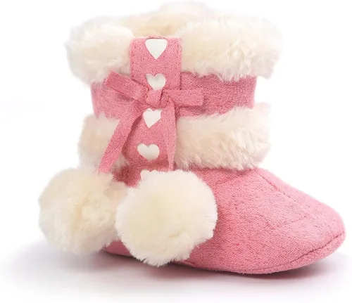 Botas Estamico de invierno, con lazo, de nieve, de felpa, para niña