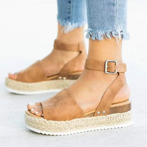 Miniatura 4 de Sandalias para mujer, sandalias para mujer, sandalias elegantes de verano, sandalias de plataforma negras para mujer, sandalias de cuña casuales