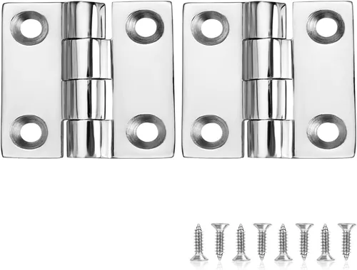 Bisagras de barco resistentes de acero inoxidable de grado marino, 1.5 pulgadas x 1.5 pulgadas, sin ruido, acero inoxidable 316 con tornillos (2