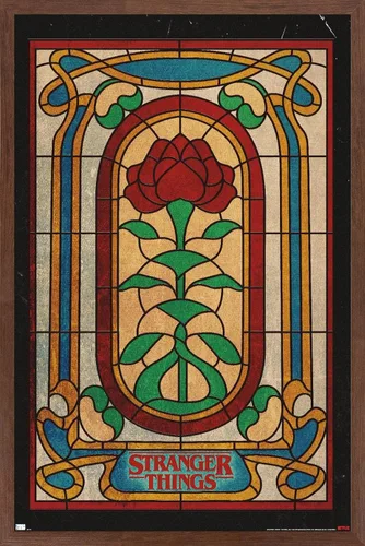 Miniatura 10 de Trends International Netflix Stranger Things: Season 4 - Póster de pared de vitrales, 14.72 x 22.37 pulgadas, versión enmarcada de madera de granero