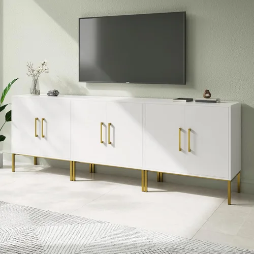 Miniatura 5 de LYNSOM Gabinete de Almacenamiento con Puertas, Juego de 3, Gabinete Buffet Moderno con Almacenamiento, Aparador de Cocina Buffet, Gabinete de Acento