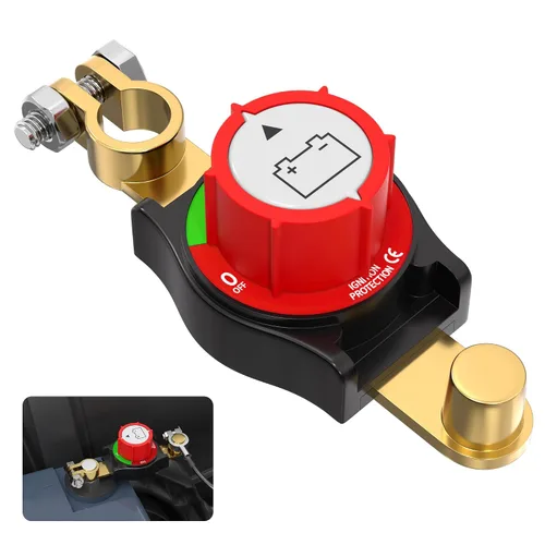 Miniatura 7 de Joinfworld Interruptor de desconexión de batería de poste lateral, 12 V-48 V, 275 A, impermeable, interruptor de corte de batería marina, 12