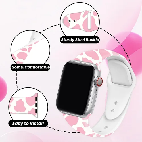 Miniatura 3 de Bonitas correas de reloj compatibles con Apple Watch de 1.496 pulgadas, 1.575 pulgadas, 1.614 pulgadas, 1.654 pulgadas, 1.732 pulgadas, 1.772
