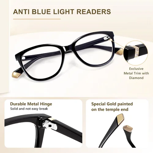 Miniatura 3 de EASY READ - Lentes de Lectura para Mujeres, Lentes de Computadora con Bloqueo de Luz Azul de Ojo de Gato