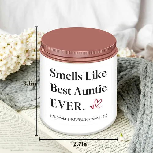 Miniatura 4 de Homsolver Regalos para tía, cumpleaños, madres, Navidad, Acción de Gracias, regalos para tía, huele a la mejor tía alguna vez velas perfumadas