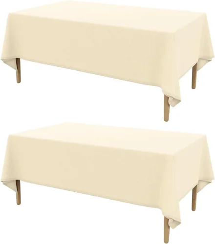 Miniatura 37 de AUSSPVOCT 2 manteles de lino texturizado para mesa rectangular, 52 x 70 pulgadas, mantel rectangular impermeable, lavable, tela para mesa