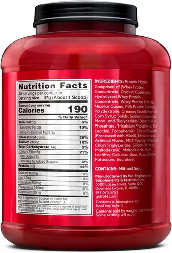 Miniatura 7 de BSN SYNTHA-6 Proteína de suero en polvo con caseína micelar, aislado de proteína de leche, batido de chocolate, 48 porciones