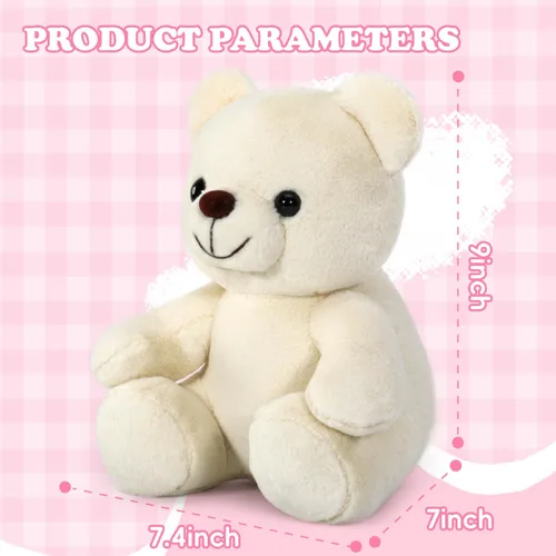 Miniatura 8 de Oso de peluche blanco suave para niños de 3 a 9 pulgadas, lavable a máquina y ojos seguros, regalo de graduación de cumpleaños preescolar para niños