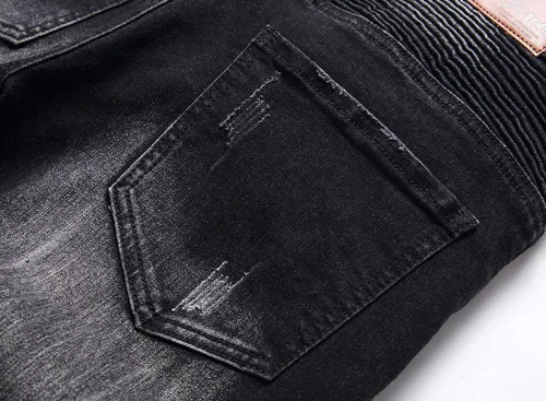 Miniatura 6 de Liuhond Skinny Slim Fashion - Jeans elásticos de motociclista de Hip Hop con agujeros rectos rasgados.