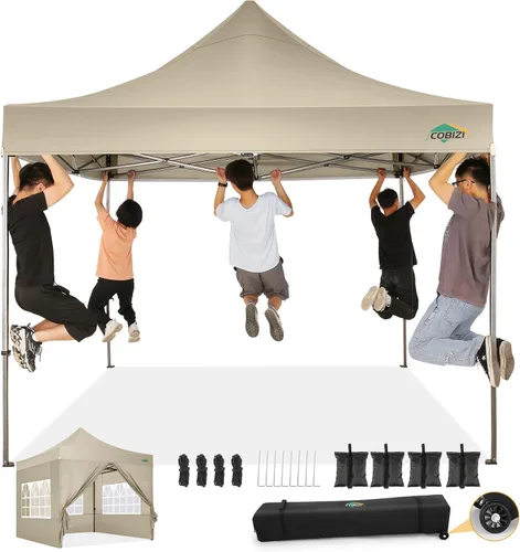 Miniatura 41 de COBIZI Toldo de 10 x 20 pies con paredes laterales, carpa de fiesta resistente para fiestas, bodas, tienda de campaña portátil plegable fácil