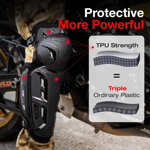 Miniatura 3 de Scoyco Rodilleras y espinilleras para motocicleta para hombres - Equipo de protección CE Nivel 1 con diseño de flexibilidad de rodilla de 45°-180°