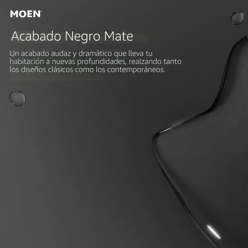 Miniatura 12 de Moen Ronan Grifo de baño moderno extendido de dos manijas negro mate, válvula incluida, 84023BL