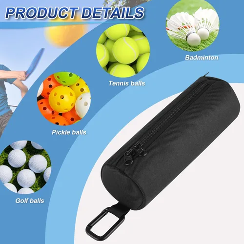 Miniatura 5 de Cosmos Soporte para pelotas de pickleball, bolsa de almacenamiento portátil con gancho, bolsa de accesorios de viaje con capacidad para 3 bolas