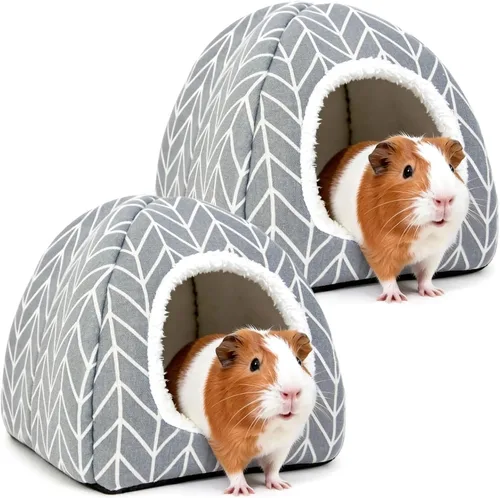 Miniatura 9 de Cama de conejillo de indias, casa de conejo enano, accesorios para cueva, acogedor escondite para conejito, erizo, hurón, chinchilla y otros Rosa