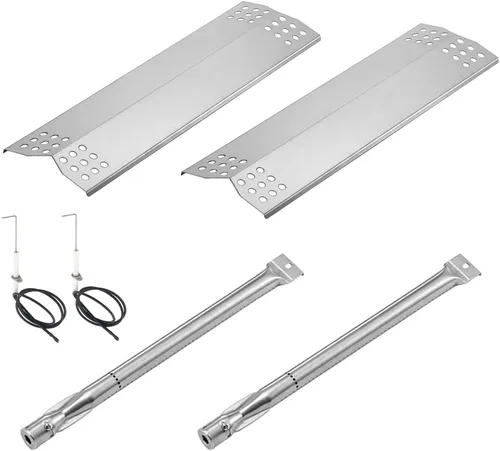 Piezas de repuesto para parrilla de gas Kitchenaid de 2 quemadores 720-0819, 720-0819GH, 730-0819G, 2 placas de protección térmica + 2 tubos de
