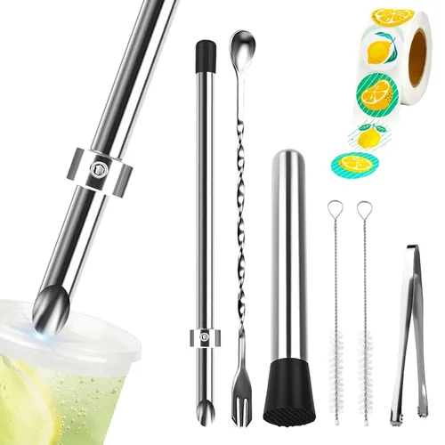 Miniatura 8 de Paquete de 1 perforador de acero inoxidable 316 para tapas de plástico, vasos de limonada, perforador de agujero afilado de limonada