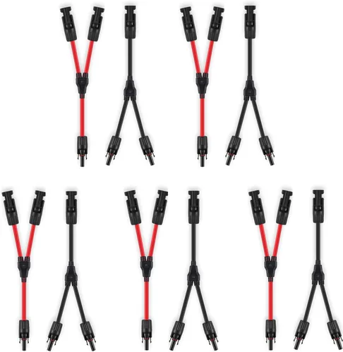 Miniatura 9 de Conectores solares en Y, adaptador paralelo de cable de 10AWG para panel solar (Rojo y Negro)