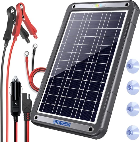 Miniatura 12 de POWOXI Cargador de Batería Solar para Automóvil de 12V: Cargador de Goteo Solar de 15W Mantenedor con Controlador MPPT para Automóvil - RV Barco