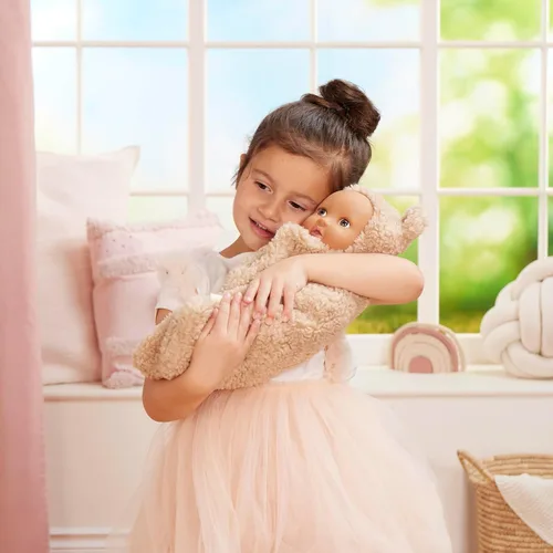 Miniatura 7 de LullaBaby – Muñeca de bebé realista de 14 pulgadas – Tono de piel oliva y ojos marrones – Oso de ultra-suave – Abrazador temático – Juego