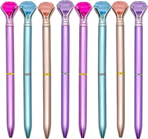 12 bolígrafos de diamantes de fantasía, bolígrafos novedosos con gemas de cristal, tinta negra para escuela, oficina, novia, boda, fiesta,