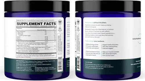 Miniatura 9 de Ora Organic Polvo natural para antes del entrenamiento, sabor a limonada de frambuesa, proporciona energía, enfoque, hidratación y resistencia sin