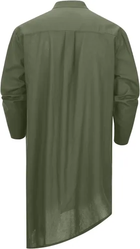 Miniatura 4 de Bata de caftán para hombre, de algodón, manga larga, estilo Henley, casual, musulmán, Kurta, tops