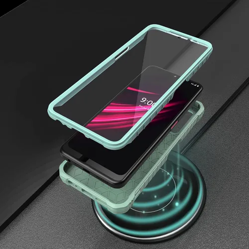 Miniatura 6 de ExoGuard Funda para T-Mobile REVVL V Plus 5G, funda de goma a prueba de golpes de cuerpo completo, protector de pantalla integrado y soporte Verde