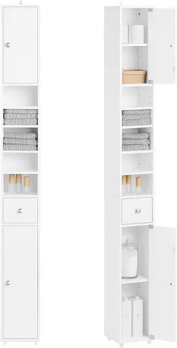 Miniatura 11 de Haotian - Gabinete estrecho de almacenamiento para baño, organizadores altos y delgados para baño y almacenamiento para espacios pequeños, gabinete