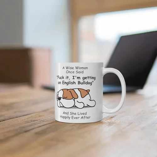 Miniatura 5 de Taza divertida para mujeres dueñas de mascotas – Taza para café «A Wise Woman Once Said», blanca, 325 ml.