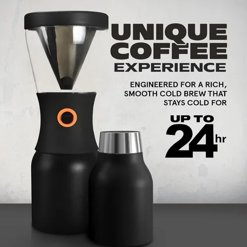 Miniatura 2 de asobu Cafetera de preparación fría, galardonada cafetera aislada de 40 onzas con jarra portátil de acero inoxidable – Ganadora número 1 del festival