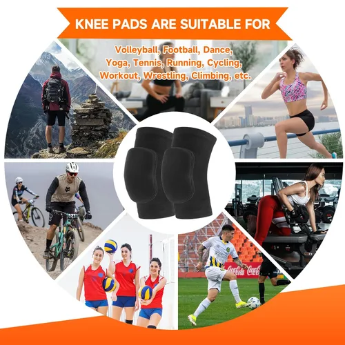 Miniatura 7 de HISFFOG Rodilleras de voleibol para bailarines, rodilleras suaves y transpirables para hombres, mujeres, niñas, niños, rodilleras protectoras