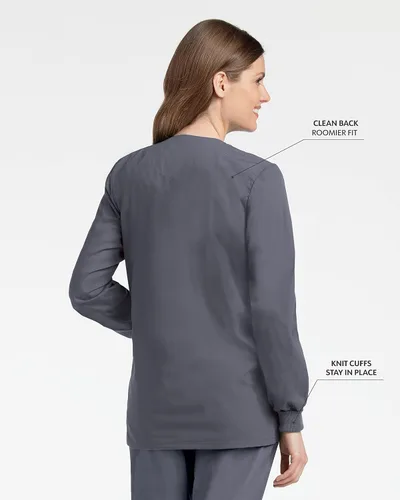 Miniatura 3 de Landau Essentials - Chaqueta de ajuste relajado de 4 bolsillos a presión frontal para mujer 7525