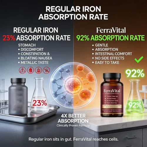 Miniatura 9 de Suplemento de hierro de apoyo de ferritina para mujeres, soporta niveles saludables de hierro y energía, con glicina ferrosa, vitamina C, B12, B6