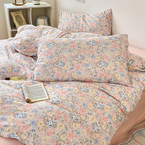 Miniatura 16 de Polka Dot Twin XL Duvet Cover Pink Zipper Twin XL Comforter Cover Cotton Double Gauze Cute Soft Duvet Cover Set with 2 Pillowcases Boho Girls
